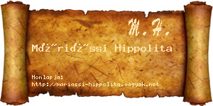Máriássi Hippolita névjegykártya